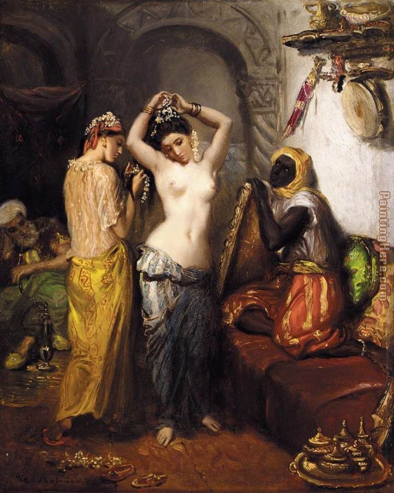 Orientalist Interior painting - Theodore Chasseriau Orientalist Interior art painting